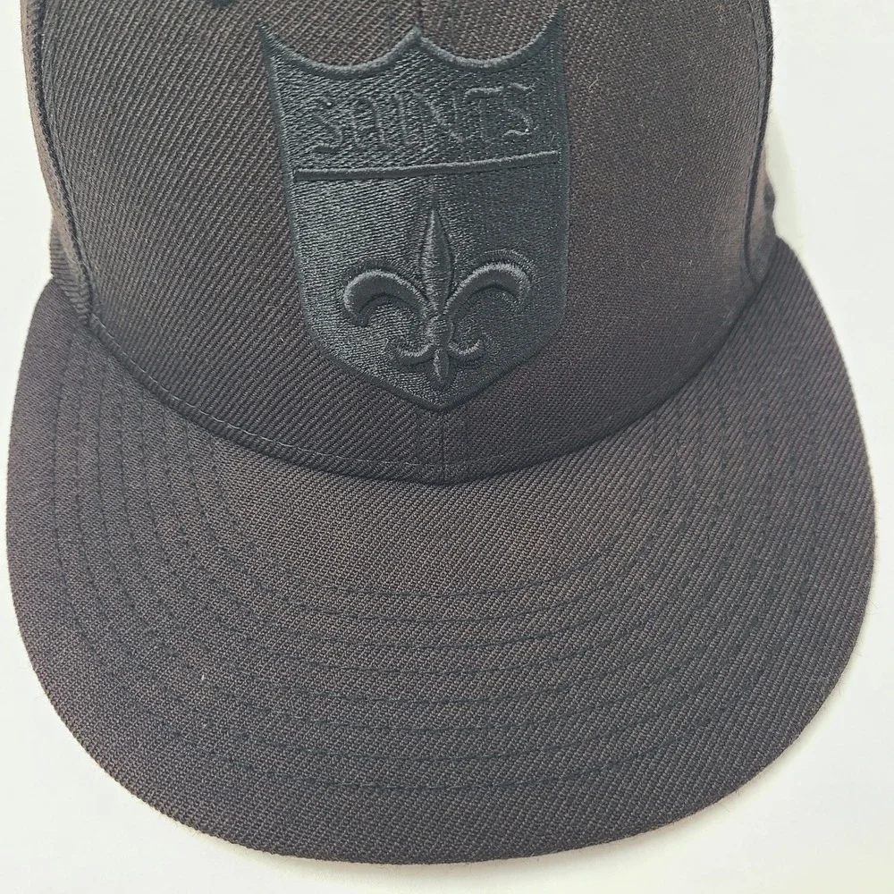 New Orleans Saints Hat Fitted 7 3/8 New Era 59Fifty Faded Black/Brown NFL Men
